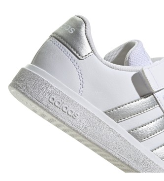 adidas Grand Court Lifestyle Court Elastic Lace and Top Strap Baskets blanc