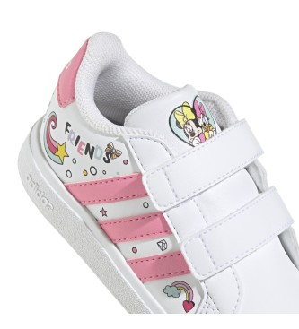 adidas Sneaker bianca Minnie Mouse Grand Court con lacci elastici e cinturino superiore