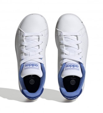 adidas Scarpe Advantage K Bianche, Blu