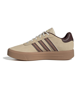 adidas Sneakers Court in pelle marrone con plateau