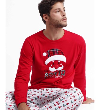 Admas Lieve Kerstman Pyjama met lange mouwen  