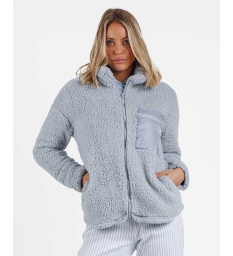 Admas Soft Home Warm Long Sleeve Coat blue