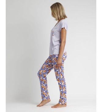 Admas ADMAS GARDEN Pyjamas med korte rmer Mauve & Orange mauve mauve