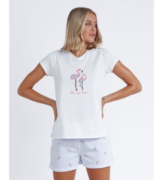 Admas Pyjama  manches courtes Flamingo Lovers bleu