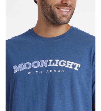 Admas Sun & Moon Blauwe Pyjama met Korte Mouwen