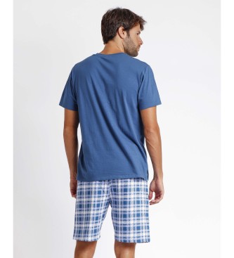 Admas Niebieska piżama z krótkim rękawem Sun & Moon