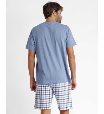Admas Plano Pyjama de manga curta azul