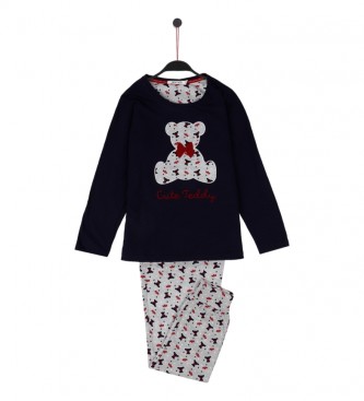 Admas Cute Teddy Navy Lngrmad Pyjamas