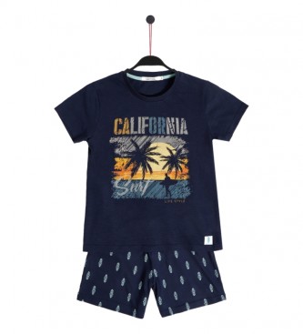 Admas California marinebl pyjamas med korte rmer