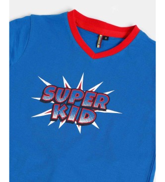 Admas Super Dad Pyjama mit kurzen rmeln blau