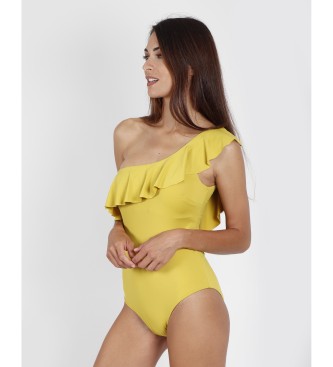 Admas Ruffle Cups Swimsuit Side Yellow