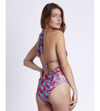 Admas Halter Swimsuit Blue and Red Hawaii blue