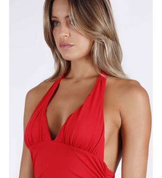 Basic Plunged Halter Top, Sailor Red, Tops