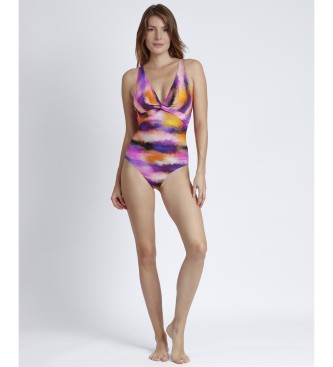 Admas Purple Sand multicoloured knot swimming costume
