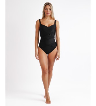 Admas Maillot de bain Curvy  rayures noires avec slip