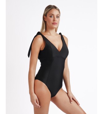 Admas Curvy black tie-up swimming costume with ties