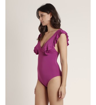 Admas Summer Frilla Ruffle Swimsuit purple