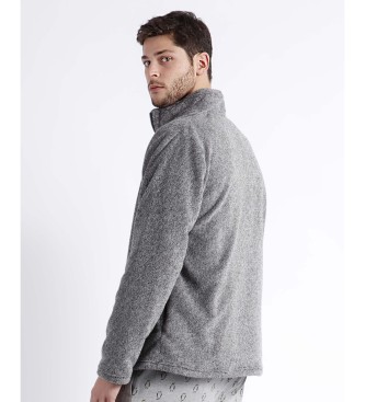 Admas Explorer long sleeved warm dressing gown grey