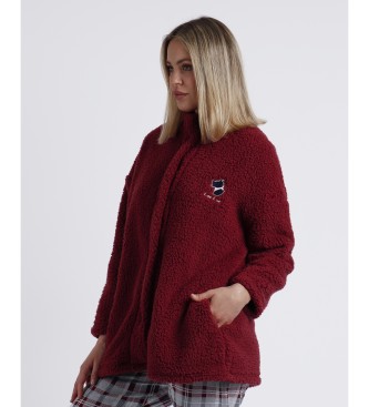 Admas Goodnight Warm Long Sleeve Robe maroon