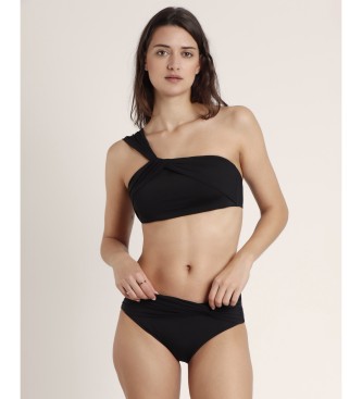 Admas Asymetryczne drapowane bikini Cruise czarne