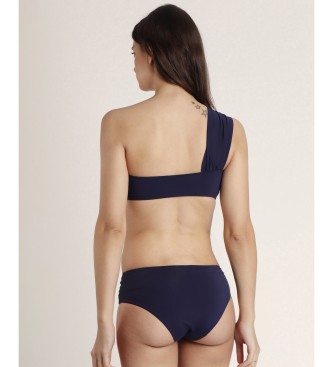 Admas Asymetryczne drapowane bikini Cruise navy