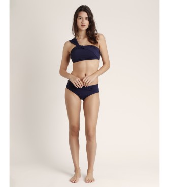 Admas Bikini asimmetrico drappeggiato da crociera blu scuro