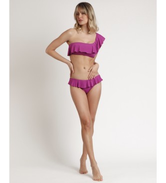 Admas Asimetrični bikini z volančki lila
