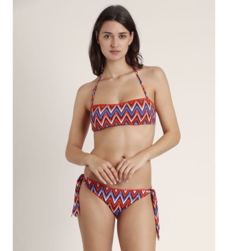 Admas Bikini a fascia con onde etniche arancioni