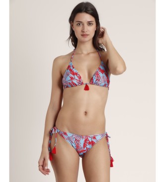 Admas Blauw en rood Hawaii turquoise bikinitopje