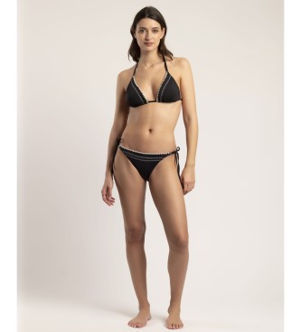 Admas Bikini da spiaggia nero con ricamo Cortinilla
