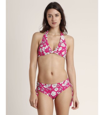 Admas Bikini rosa con fiori da spiaggia con halter