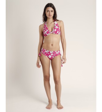 Admas Biquni Halter Beach Flores cor-de-rosa