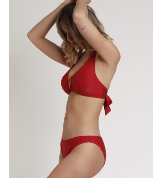 Admas Bikini con scollo all'americana a onde rosse