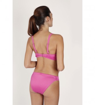 Admas Bikini push up in velluto a coste rosa