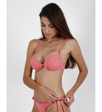 Admas Bikini push-up rosso dolce Vichy