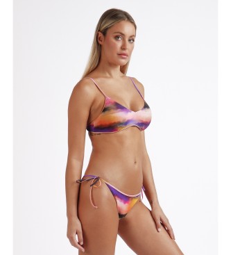 Admas Top bikini viola sabbia multicolore