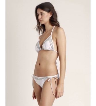 Admas Bikini Triangulo Copa Sequins blanco