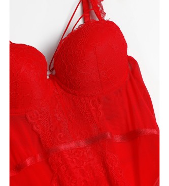 Admas Bodystocking Cup Straps red