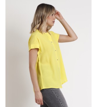 Admas Vloeiend shirt met korte mouwen geel