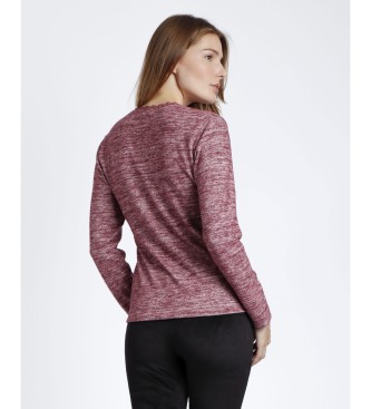 Admas Long Sleeve Warm T-Shirt with maroon lace