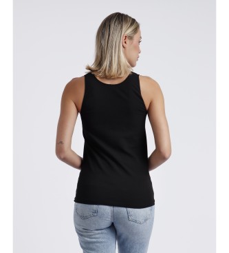 Admas T-shirt sem mangas com decote em guipur preto