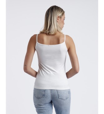 Admas White strapless T-shirt with sequins neckline