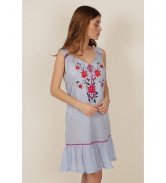 Admas Camisole Mexican Embroidery Straps blue