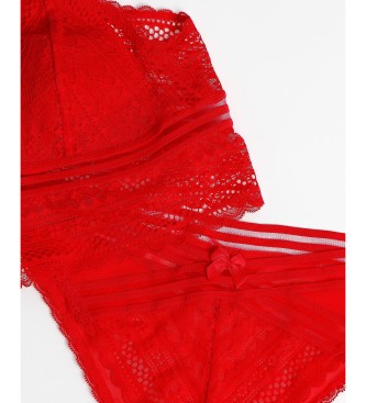 Admas Triangle top and panties set Night red