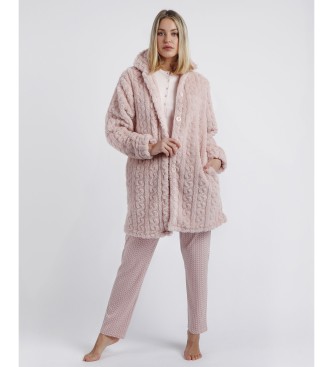 Admas Chains Warm Long Sleeve Coat pink