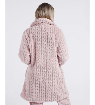 Admas Chains Warm Long Sleeve Coat pink