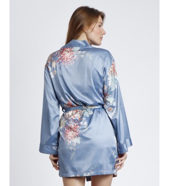 Admas Romantic Flowers dressing gown blue