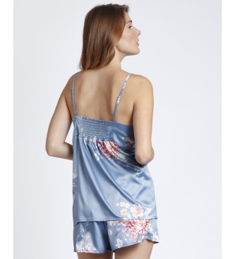 Admas Romantische Blumen Pyjamas blau
