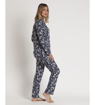 Admas Pyjama manches ouvertes manches longues romantique hiver marine