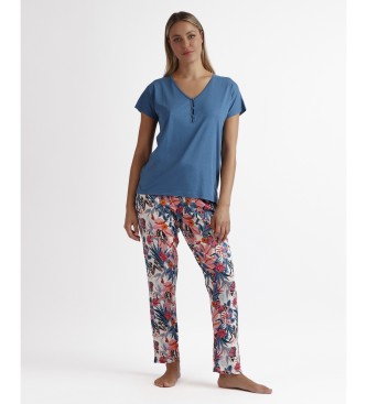 Admas Pyjama korte mouwen Vlinders blauw